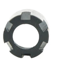 Heavy Duty ER11 Clamping Nut For CNC Lathe Tooling, premium steel, showing inner threading and clamping features.
