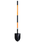 Heavy Duty Garden Shovel With 56 Inch Round Blade And Fiberglass Handle In Orange For Tough Digging And Yard Work Pro Grade Non Slip Grips
