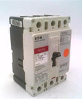 HFD3040L 40 Amp 2-Pole Circuit Breaker For F-Frame Panels Heavy Duty Series C side view showing mounting and label details.
