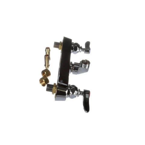 Brass Workboard Faucet With Chrome Finish, 8 Inch Centerset, Splash Back Mounted, Removable Seats, parts and assembly view