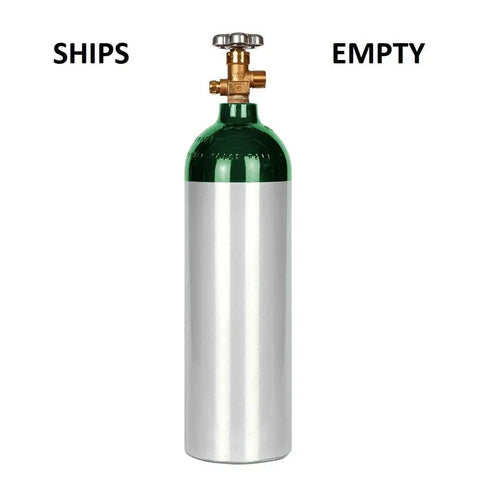 22 Cu Ft Aluminum Oxygen Cylinder With CGA540 Valve, Lightweight Thick Walled Tank For Job Sites, DOT Approved, Safer, Easier Handling, Up To 40 Percent Lighter Than Steel