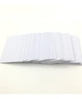 Top Shelf White Blank Inkjet Printable Card Stock Sheets Bulk Pack showing smooth white sheets stacked for ID badges and photo prints.