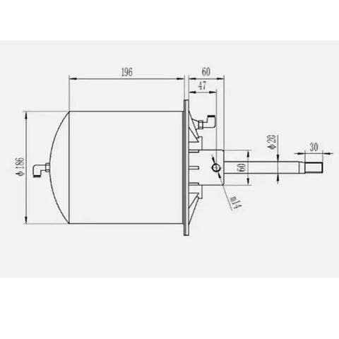 Technical diagram of bead breaker cylinder for Universal Tire Changer Machine With Bead Breaker Cylinder For Car Tire Repairs Aluminum Cylinders Included