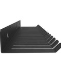 Side view of Wall Mount Cable Organizer Hanger 14 Inch Wide With 18 Slots For Patch Audio And Computer Cables, steel construction.