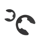 Get Those Shaft Parts Locked Down Tight With These Steel Circlips, E Clips And Retaining Rings In Assorted Sizes For Machinery Gear Fixing - two steel E clips in assorted sizes.