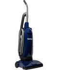 Professional Bagged Upright Vacuum Kicks Serious Dust With Smooth Glide Action Commercial Rated Design, upright vacuum in navy blue.