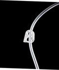 20 Pcs Lab Flow Control Clamps 1/4 To 5/16 Inch White Plastic Adjustable Tube Valves attached to flexible tubing