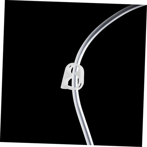 20 Pcs Lab Flow Control Clamps 1/4 To 5/16 Inch White Plastic Adjustable Tube Valves attached to flexible tubing