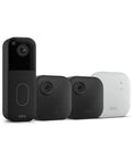 Hassle Free Wireless Smart Video Doorbell And Four Rugged Outdoor Security Cameras With Two Year Battery Life and Sync Module.