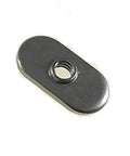 10 Pack 10-32 Thread Spot Weld Nuts Dual Tab ND1714 Heavy Duty Carbon Steel Hardware For Aluminum Extrusion close-up view.