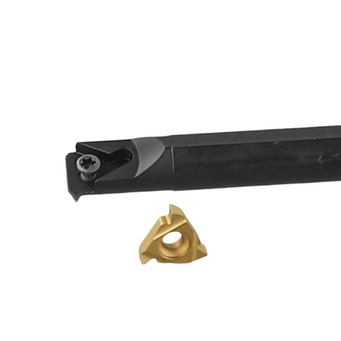 Lathe Internal Thread Boring Bar With 10 16IRAG60 Carbide Inserts SNR0013M16 For CNC Turning Operations and a carbide insert