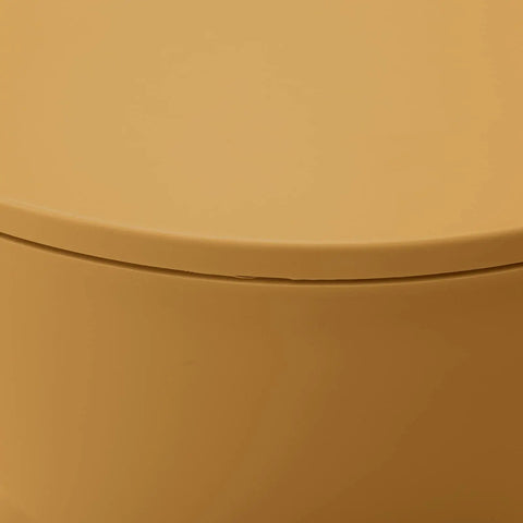 Totally Legit Go To Upgrade Your Living Room Featuring This Premium Hourglass Side Table Doubling As A Round Accent Stool Fully Versatile Dual Sided Plastic Design Built For Chill Vibes Makeup Sessions Or Casual Shoe Changing In Ginger close-up of smooth ginger plastic surface.