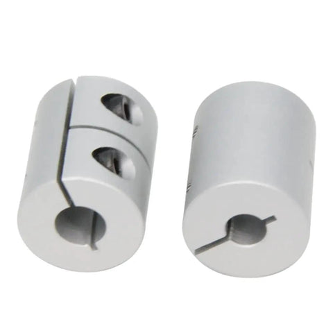 Two Pack Shaft Coupling Six Point Three Five To Eight Millimeter Aluminum Alloy Rigid Coupler Twenty Five Millimeter Length Twenty Millimeter Diameter For Stepper Motor Ideal For 3D Printers CNC Machines And DIY Projects, aluminum clamp couplers