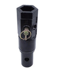 Heavy Duty Beefy Auger Adapter Converts Two Inch Female Hex To Two And Nine Sixteenths Inch Round Male Shaft Length Twelve Inches Weighs Nineteen Pounds Bolt Pin Attachment For Tough Drilling And Auger Attachments.