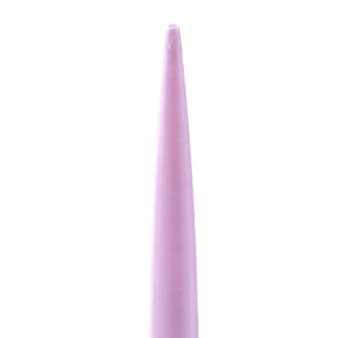 Close-up of purple spindle tip from Desk Yarn Stand With Swivel Wheels And Textured Non Slip Base, Adjustable Spool Holder.