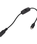 Workhorse Usb Type C Power Extension Cable Male To Female Plug With Integrated On Off Switch For Phones Chargers And Tech Gear 30 Cm PVC shielded cable with switch.