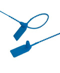 50 Self Locking Cable Ties With White Label Boards For Straight Up Cord Management No Sweat Wire Organizer Bundle Wrap Top Shelf Heavy Duty Nylon Fastener Alternative in blue color showcasing labels for easy identification.