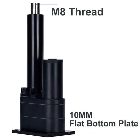 Heavy Duty DC 12V Electric Linear Actuator With 2000N Push Force Runs Silently Smooth Features A Slick Flat Bottom Design with M8 thread.