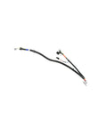 Angled side view of Mopar 56000976AB battery switch cable, black insulated automotive wiring harness with end connectors