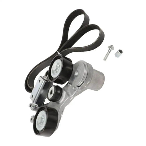 Heavy Duty Drive Belt Tensioner Kit Replaces 12663047 For Chevy Impala 2008 To 2014 Models Restores Engine Belt Tension To Get You Back On The Road Running Smooth As Silk For Many Miles Ahead With Premium Reliability., black metal serpentine belt tensioner kit with pulley and mounting bolt