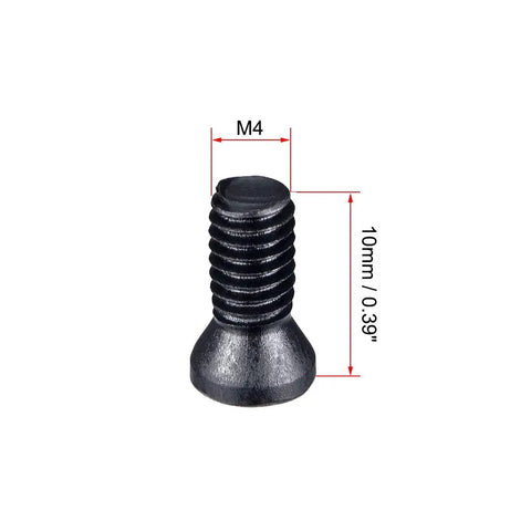 Top Tier M4x10mm Torx Machine Screws With T15 Drive Flat Countersunk Head 12.9 Grade Carbon Steel Heavy Duty Replacement Fasteners For Carbide Insert Cnc Lathe Tool Mounts 15 Bulk Pack - M4 screw with flat countersunk head showing measurements.