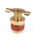 Half Inch NPT Brass Drain Cock Fitting For Draining Moisture From Air Tanks And Onboard Compressors With An Easy Wing Handle Quick Open Design
