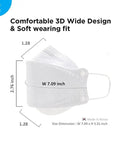 KF94 Kids Masks Small Size 4 Layer Protection 30 Pack Daily Disposable Made In Korea Comfortable To Breathe, mask dimensions shown.