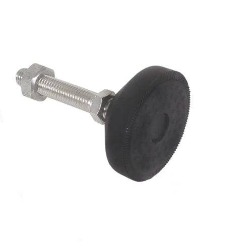 Adjustable Furniture Leveling Feet Pad with Nylon Base, Threaded design, black rubber foot for wobbly tables, part of 4 Pack Adjustable Furniture Leveling Feet Pads With Nylon Base Universal Swivel Joint Threaded M8 M10 M12 Inserts Built Like A Tank For Wobbly Tables Quick Fix Floor Guards.