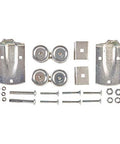 Zinc Box Rail Hangers For Wood Frame Sliding Doors Includes Two End Caps And Bolts Self Lubricating Derlin Bearings Compatible With National Box Rail Models 59 5100 5103 5104 5105 5110 5114 5116 225 Lb Safe Working Load Easy Install on white background