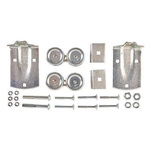 Zinc Box Rail Hangers For Wood Frame Sliding Doors Includes Two End Caps And Bolts Self Lubricating Derlin Bearings Compatible With National Box Rail Models 59 5100 5103 5104 5105 5110 5114 5116 225 Lb Safe Working Load Easy Install on white background