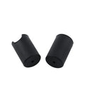 Two black silicone cabinet handle protectors from 12 Pack Round Silicone Cabinet and Door Handle Protectors Black Food Grade Durable Covers