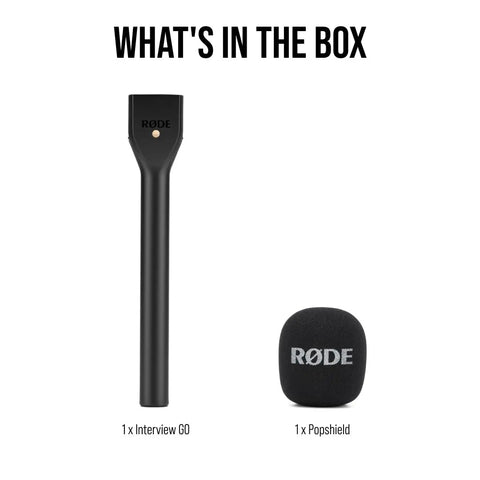 Interview GO Handheld Adaptor For Wireless ME GO And PRO Transmitters with handle and removable windshield in black color