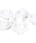 Gear Set For Upright Glass Washers A Series Replacement Parts, OEM Quality 6 Gear Pack, shown in white plastic.