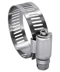 Stainless steel worm-gear hose clamp, 0.75 in band, SAE 12, 1/2 in wide, 17–32 mm hose range