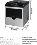 Badass Compact Countertop Ice Maker Churns Fifty Five Pounds Of Crisp Round Cubes Daily With Sleek Top Fill Lid And Speed Freeze System measures 452mm x 423mm.