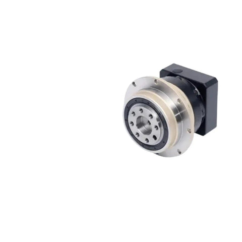 Smooth As Silk Precision Planetary Gear Reducer For Servo Motors, close-up view of helical tooth gearbox, metal housing, perfect for automation.