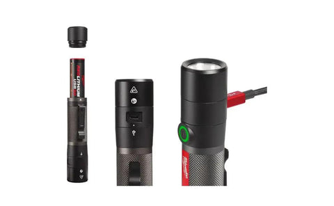 Rechargeable LED Flashlight 800 Lumens With TrueView Output Dual Spotlight And Flood Beam USB Powered Battery