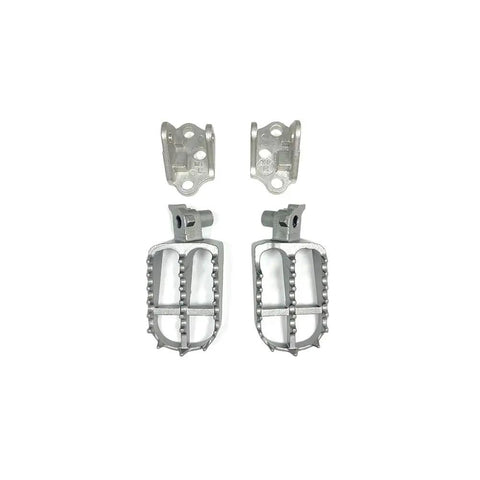 Stainless Steel Motorcycle Footpegs And Foot Rest Bracket Set With Spring Pin Durable Pedal Rest Kit For Off Road And Street Bikes Compatible With Yamaha YZF 250 450 Models silver set