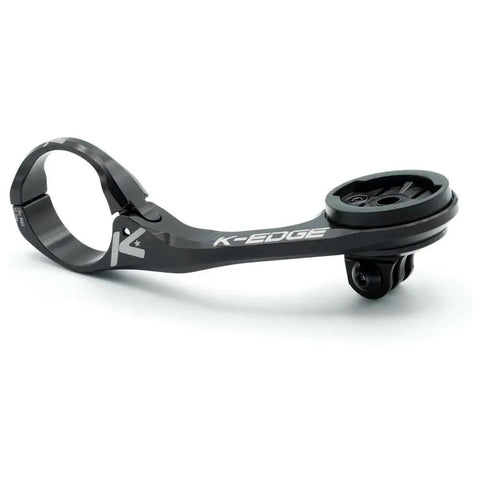 Max XL 35.0mm Bicycle Computer Mount For Garmin GPS Devices All In One Combo Mount Black shown with GoPro adapter