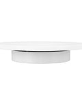 Super Quiet 3 Speed Electric Rotating Turntable For Stunning Product Photos And Live Streaming With 360 Degree Motorized Stand And Battery Power, white display plate.