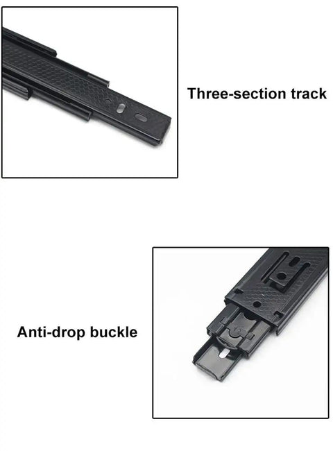 Heavy Duty Soft Close Drawer Slides With Full Extension Metal Glides Side Mount For File Cabinets And Dressers 400mm 16in Black Drawer Rails