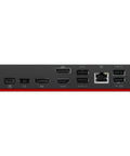 Universal USB C Docking Station With 90W Fast Charging And 4K Dual Screen Output showing multiple ports on the back.