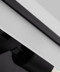 Dex Vanity Light Fixture Three Light Bath Bar In Midnight Black Finish With Satin Etched Glass Shades close-up view