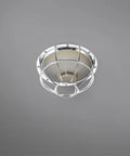 Rock Solid Heavy Duty Fire Sprinkler Head Protection Cage With Anti Theft Wire Mesh And Impact Resistant Shield For Tight Spaces And Garages 5.11 X 2.75 X 1.69 Inches 4 Pack, top view of chrome mesh.