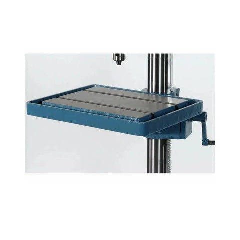 Heavy Duty 15 Inch Variable Speed Floor Drill Press With 1 HP Motor And MT2 Spindle Belt Driven Design table view with adjustable brakes.