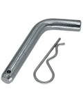 Built Tough Stainless Steel Trailer Hitch Pin Straight Up Easy Secure Fit Bent Receiver Lock with safety clip for secure towing.