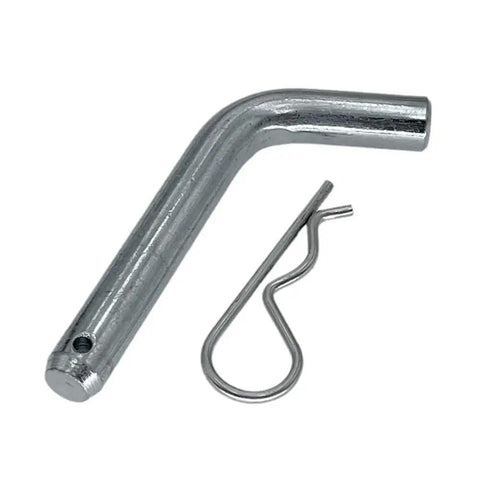 Built Tough Stainless Steel Trailer Hitch Pin Straight Up Easy Secure Fit Bent Receiver Lock with safety clip for secure towing.