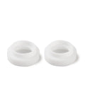 Two white collet bodies from 40 Piece TIG Torch Gas Lens Collet Body Glass Cup Kit For WP9 WP20 WP25 Welders Sizes Four To Twelve Easy Install