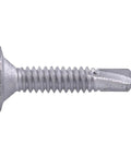 Close-up of 18 8 Stainless Steel Self Drilling Screw With Wafer Head And Star Drive Plain Finish Number Three Drill Point