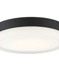 Black 14 Inch LED Flush Mount Light Fixture With Etched Glass Modern Low Profile Ceiling Lamp Dope Energy Efficient LED Lighting